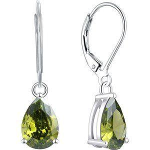 Women 925 Sterling Silver Teardrop Leverback Drop Earrings